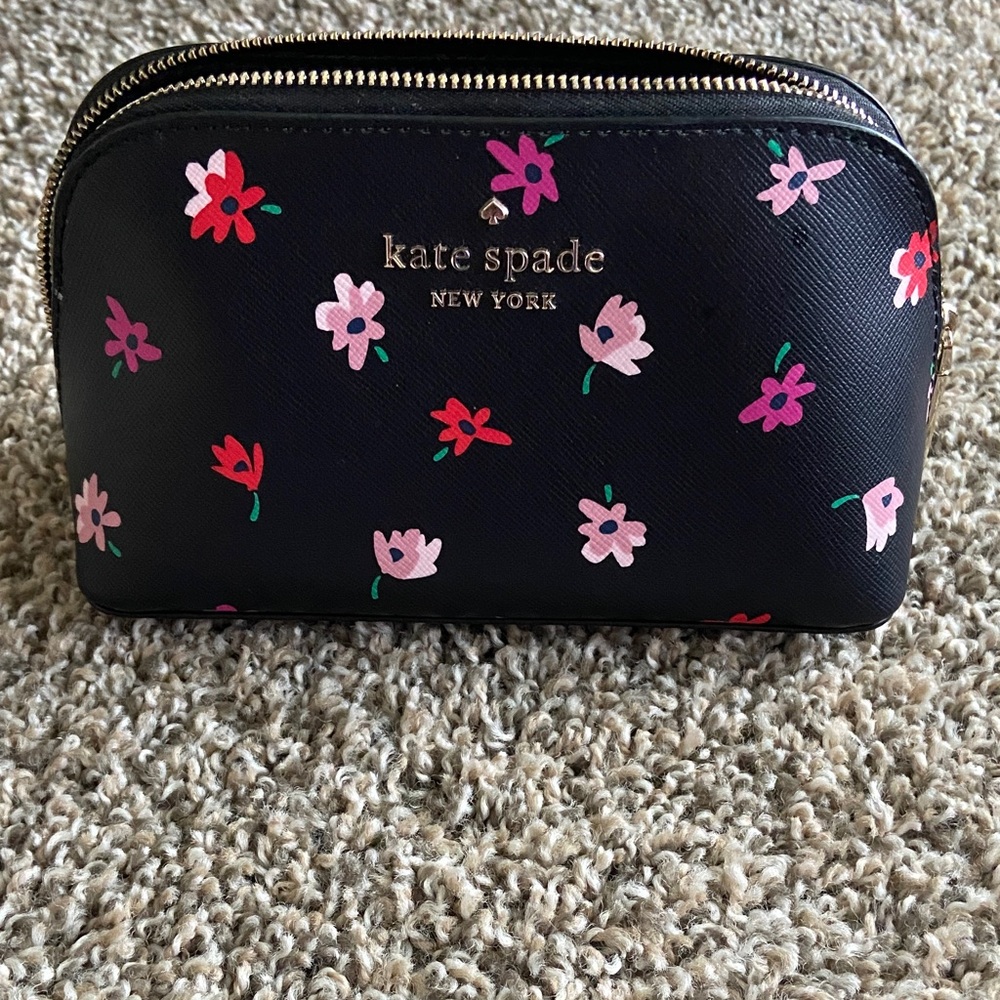 Kate Spade Black Floral Pouch